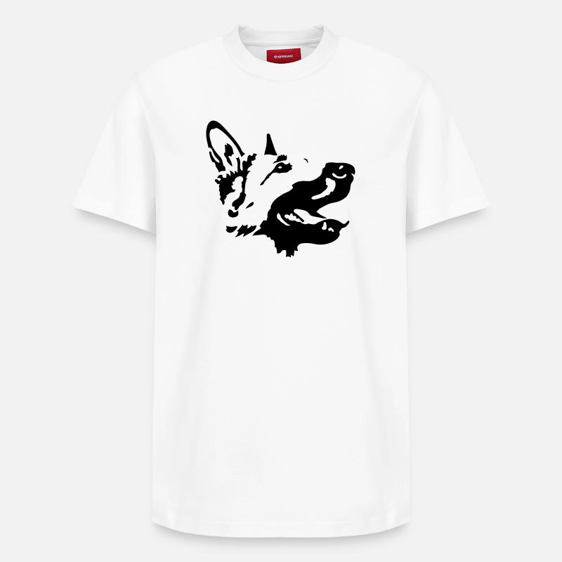 chien de berger - T-shirt unisexe décontracté en coton Supima – de SPREAD - blanc