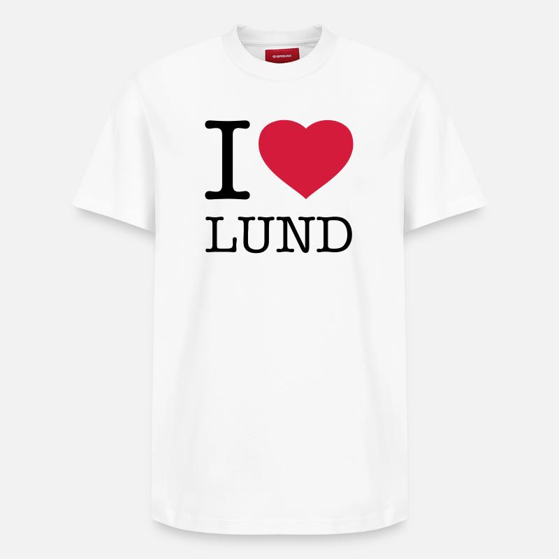 I LOVE LUND Suède - T-shirt unisexe décontracté en coton Supima – de SPREAD - blanc
