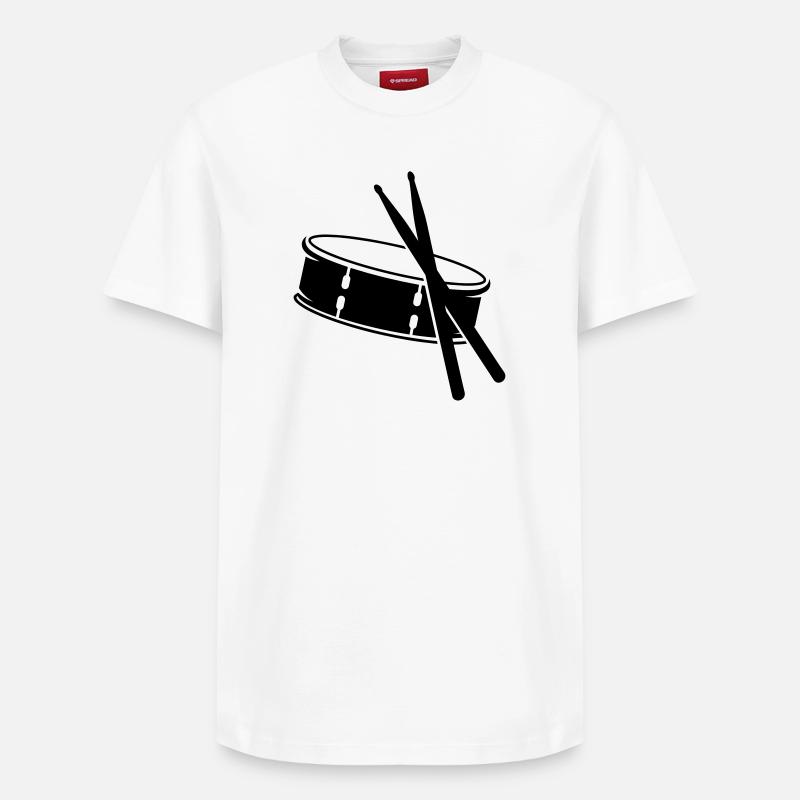 Un tambour et bâtons - T-shirt unisexe décontracté en coton Supima – de SPREAD - blanc