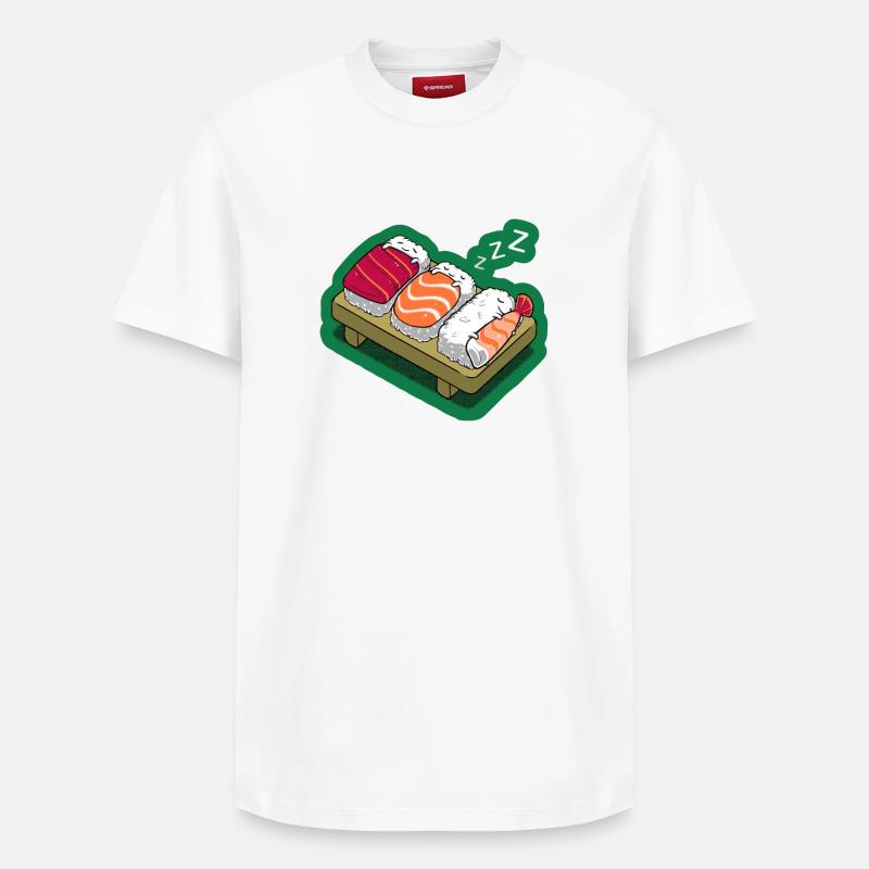 Sushi-Nickerchen - Relaxed Unisex Supima Cotton T-Shirt – von SPREAD - Weiß