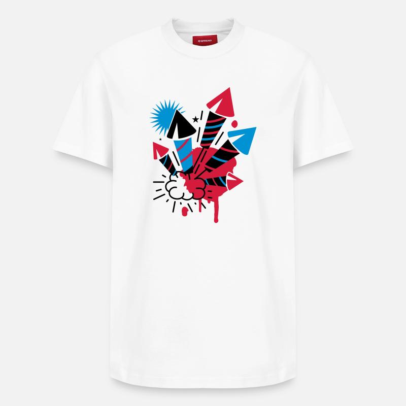 Un feu d'artifice - T-shirt unisexe décontracté en coton Supima – de SPREAD - blanc