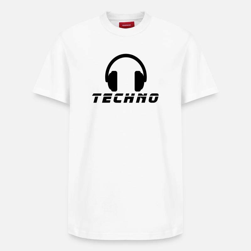 Techno Music - Relaxed Unisex Supima Cotton T-Shirt – von SPREAD - Weiß