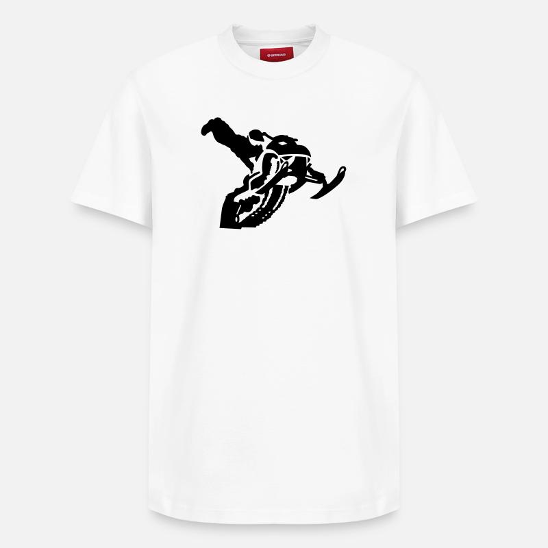 snowmobile stunt - T-shirt unisexe décontracté en coton Supima – de SPREAD - blanc