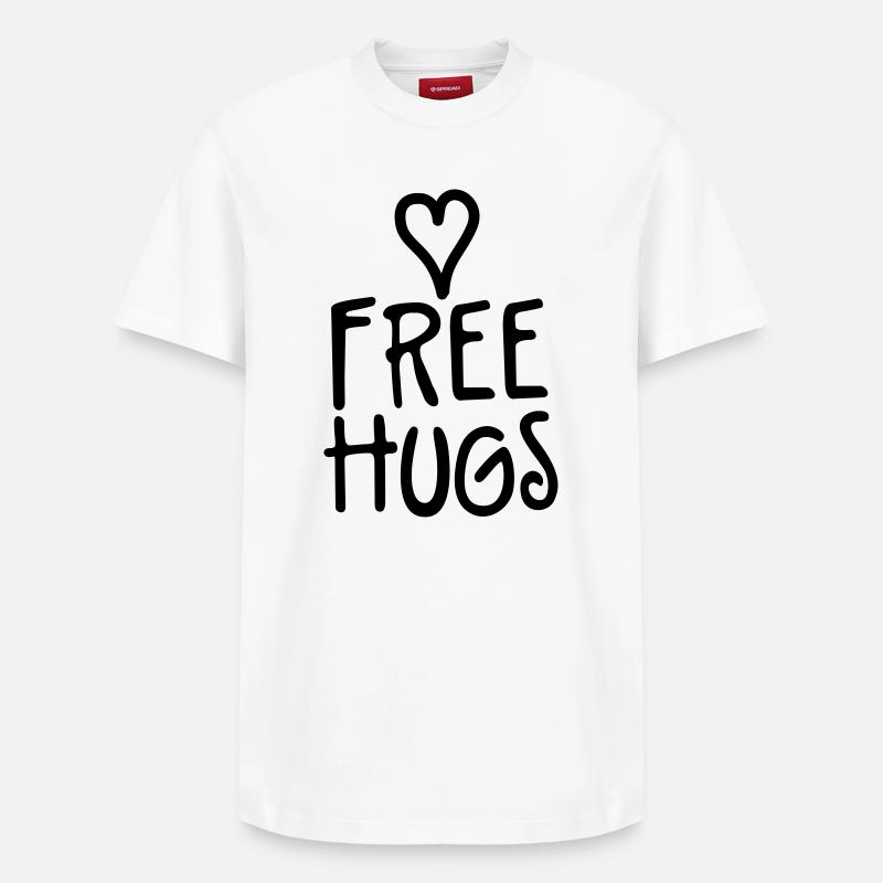 free hugs - Relaxed Unisex Supima Cotton T-Shirt – von SPREAD - Weiß