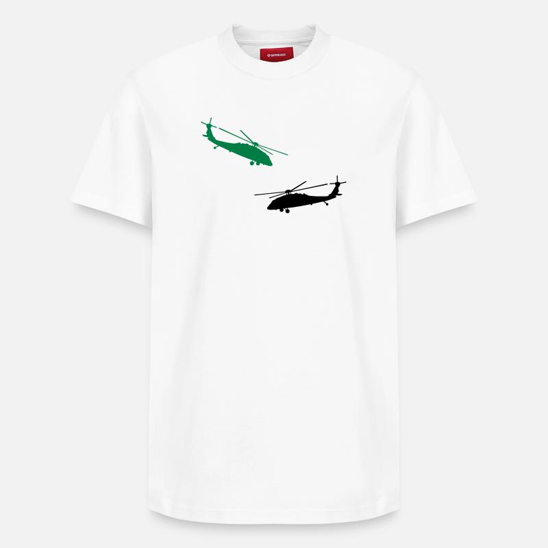 hélicoptère - T-shirt unisexe décontracté en coton Supima – de SPREAD - blanc