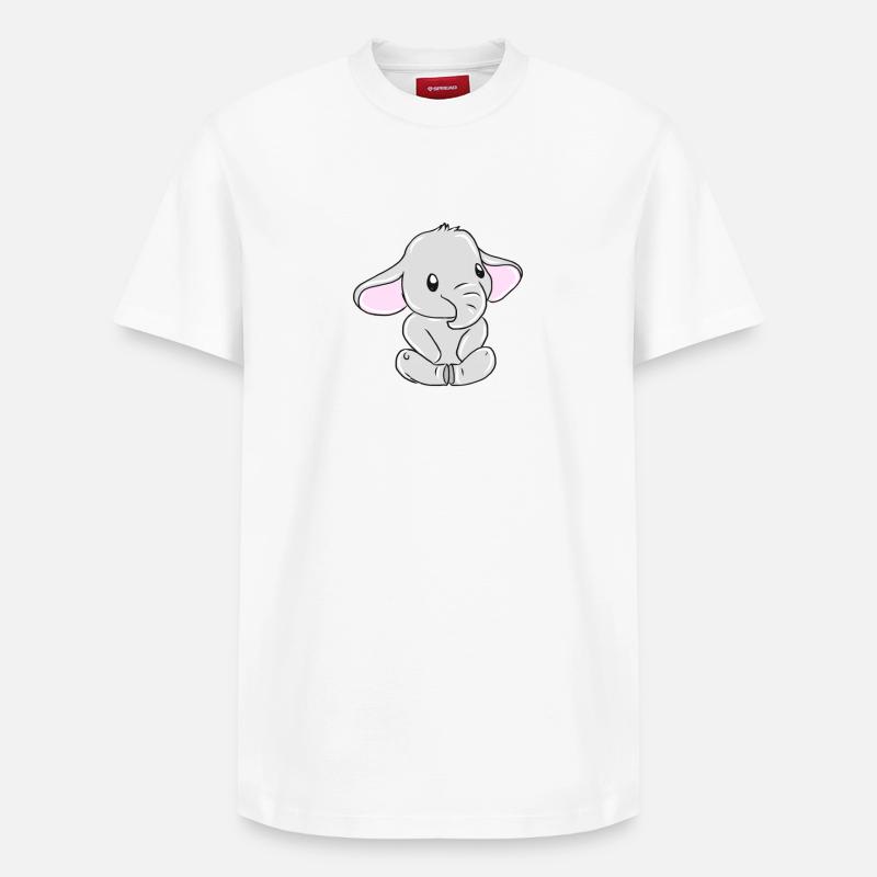éléphant - T-shirt unisexe décontracté en coton Supima – de SPREAD - blanc