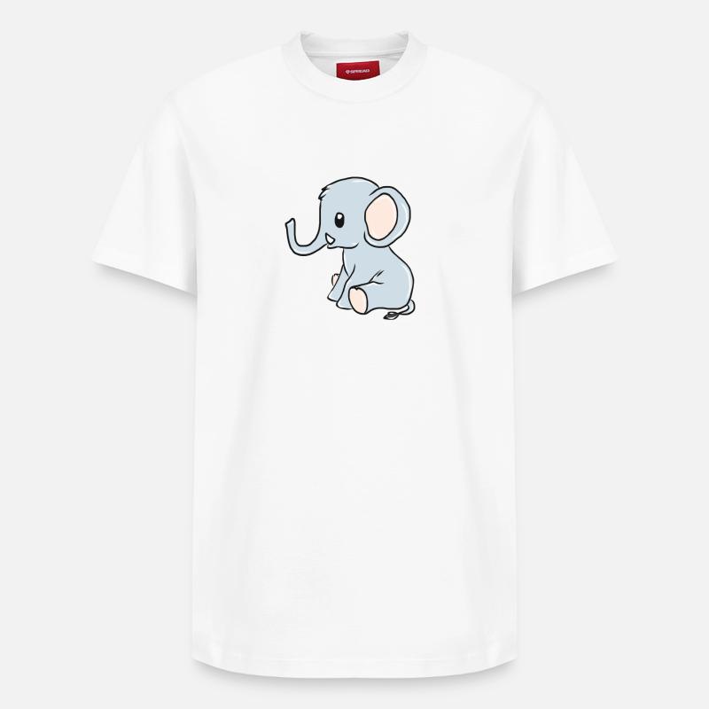 éléphant - T-shirt unisexe décontracté en coton Supima – de SPREAD - blanc