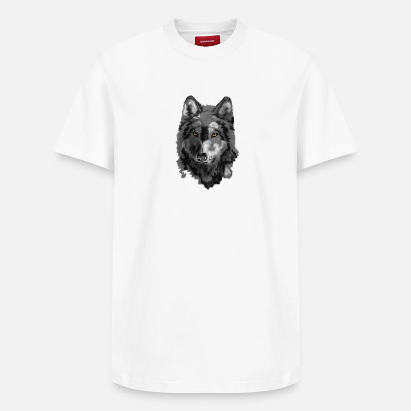 Wolf - Relaxed Unisex Supima Cotton T-Shirt – von SPREAD - Weiß