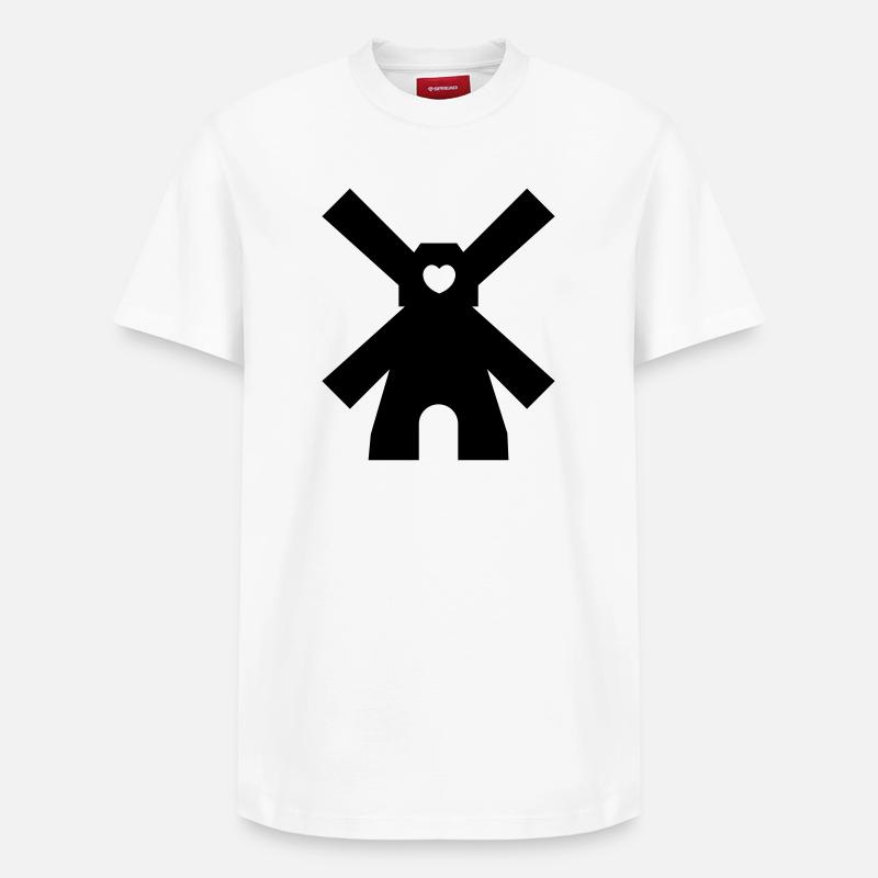 moulin à vent - T-shirt unisexe décontracté en coton Supima – de SPREAD - blanc