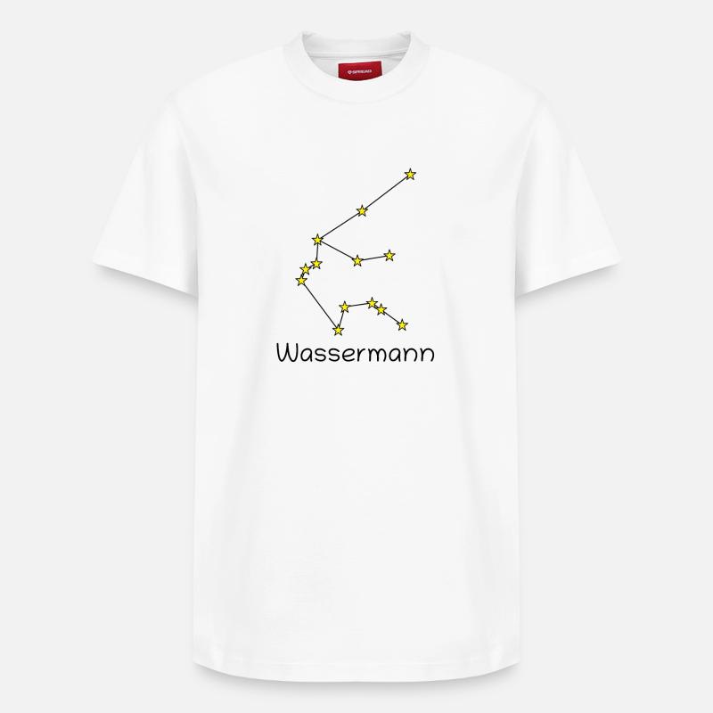 Sternzeichen Wassermann - Relaxed Unisex Supima Cotton T-Shirt – von SPREAD - Weiß