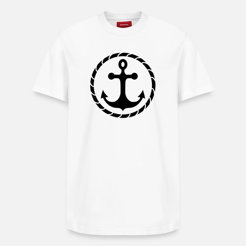 Anker - Relaxed Unisex Supima Cotton T-Shirt – von SPREAD - Weiß