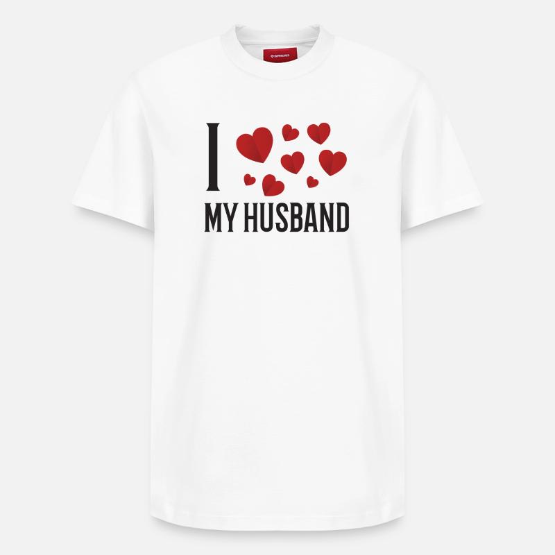 J'aime mon mari - T-shirt unisexe décontracté en coton Supima – de SPREAD - blanc