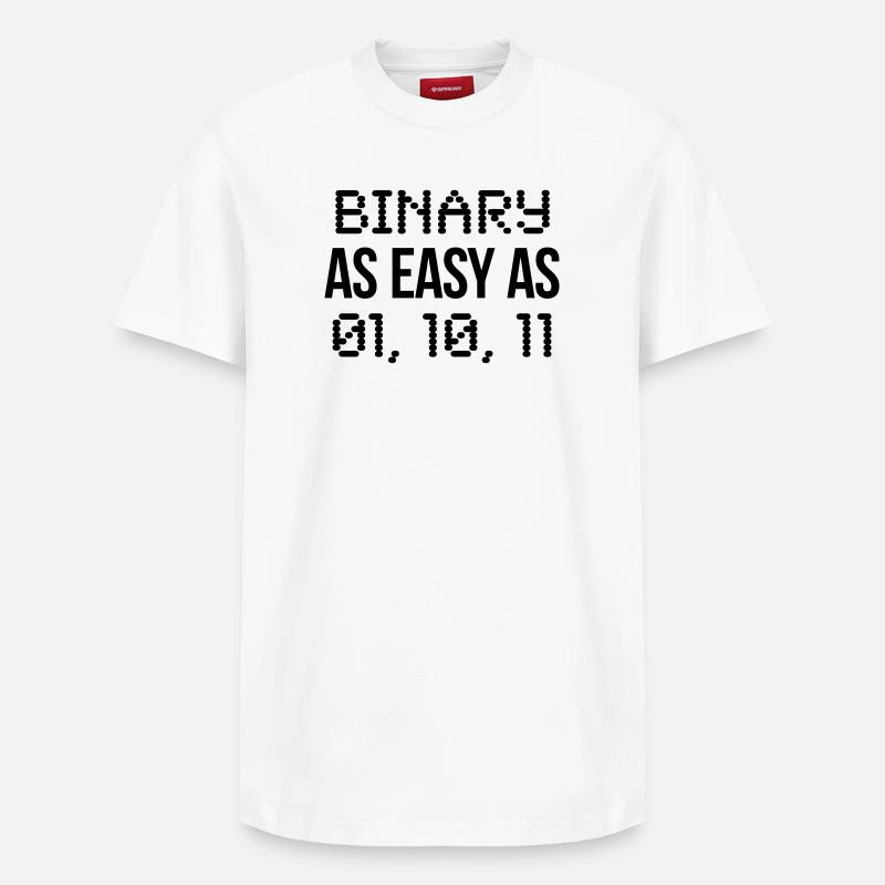 binary - Relaxed Unisex Supima Cotton T-Shirt – von SPREAD - Weiß