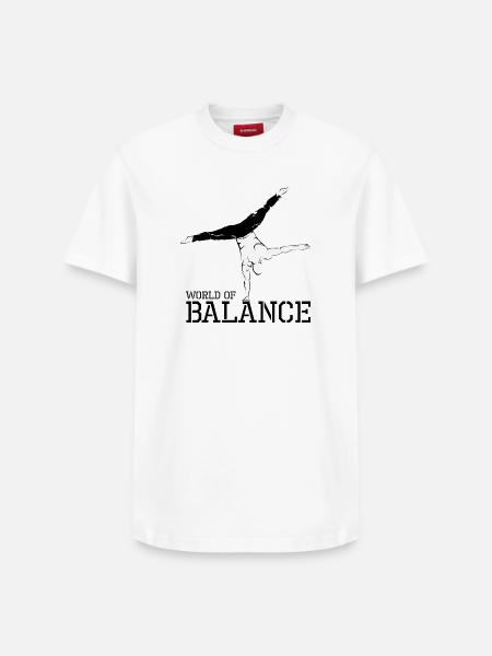 hand balance handstand calisthenics sport athlete - Relaxed Unisex Supima Cotton T-Shirt – by SPREAD - white