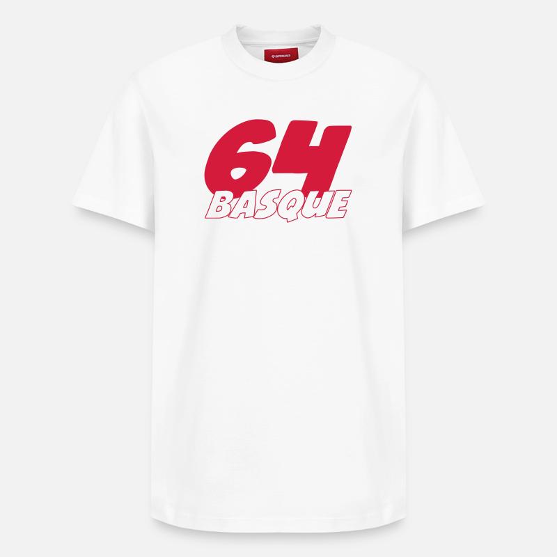 64 Basque - Relaxed Unisex Supima Cotton T-Shirt – von SPREAD - Weiß