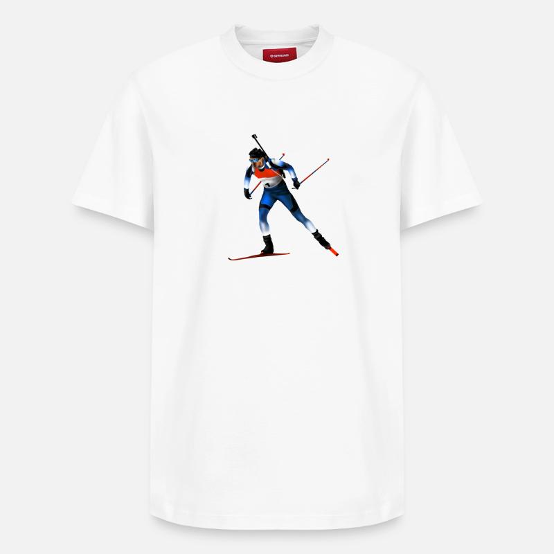 biathlon - T-shirt unisexe décontracté en coton Supima – de SPREAD - blanc