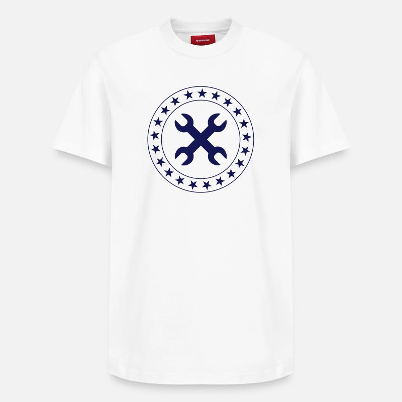 Mechanics - T-shirt unisexe décontracté en coton Supima – de SPREAD - blanc