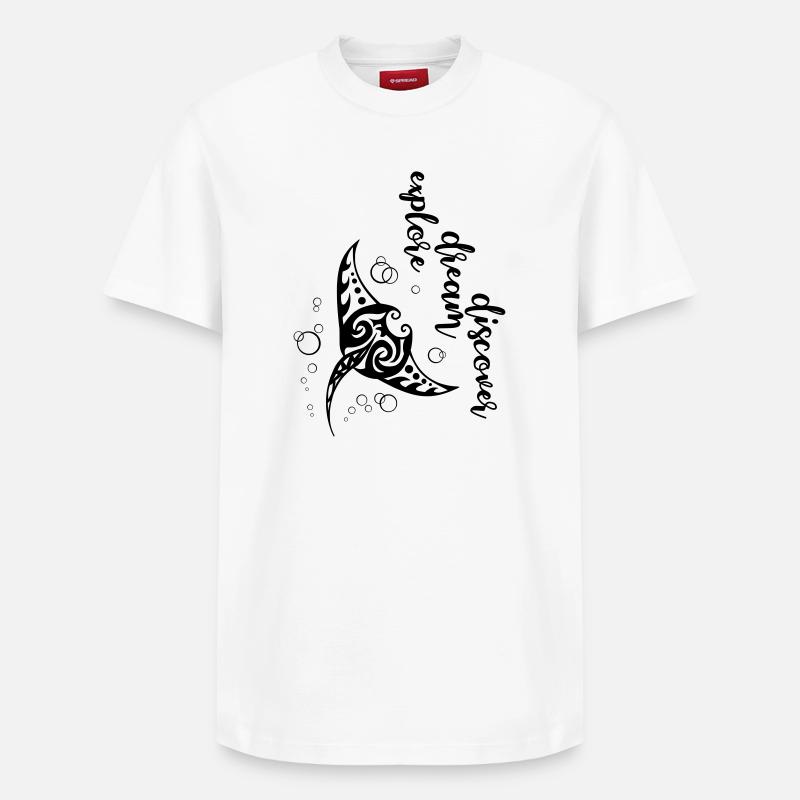 Explore Dream Discover - Manta - Relaxed Unisex Supima Cotton T-Shirt – von SPREAD - Weiß