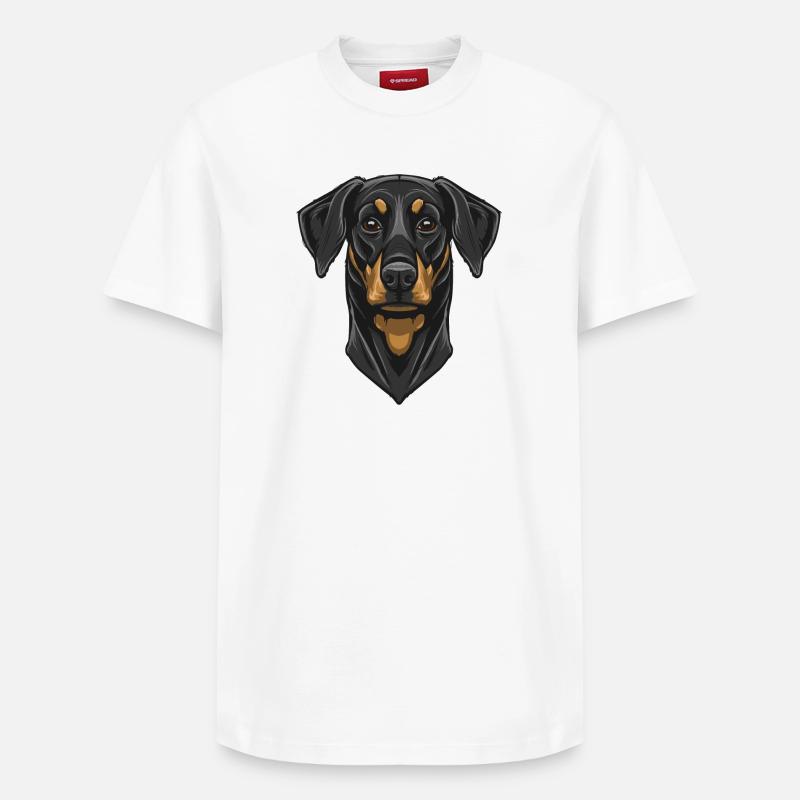 Dobermann - Relaxed Unisex Supima Cotton T-Shirt – von SPREAD - Weiß