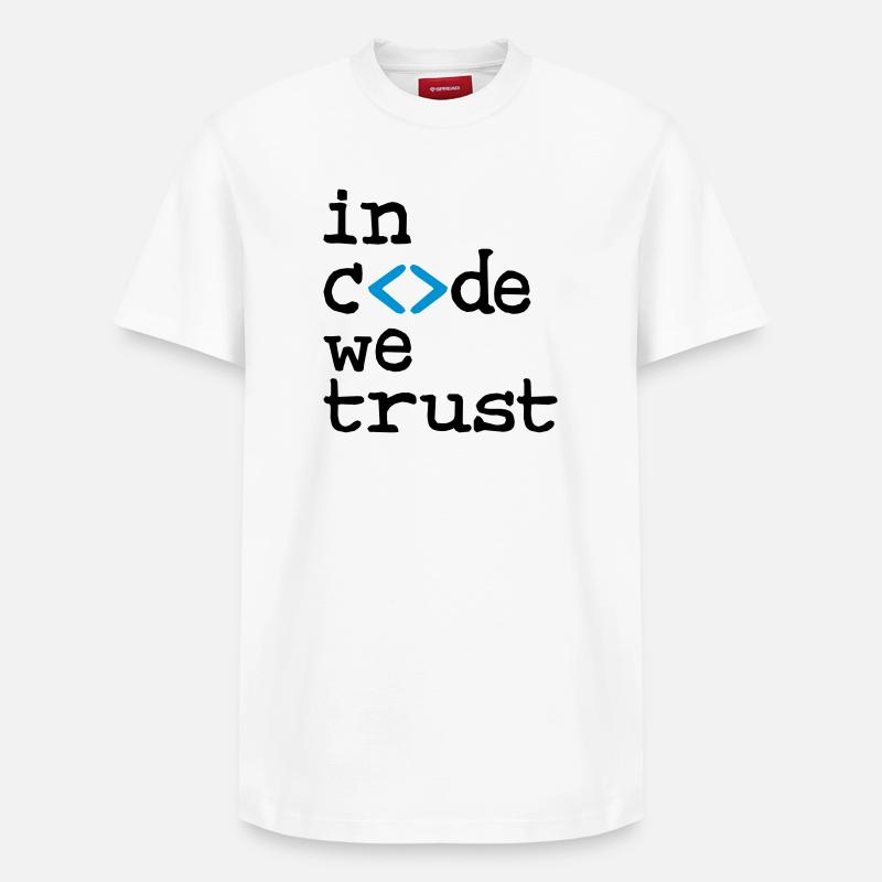 in code we trust ! - Relaxed Unisex Supima Cotton T-Shirt – by SPREAD - white