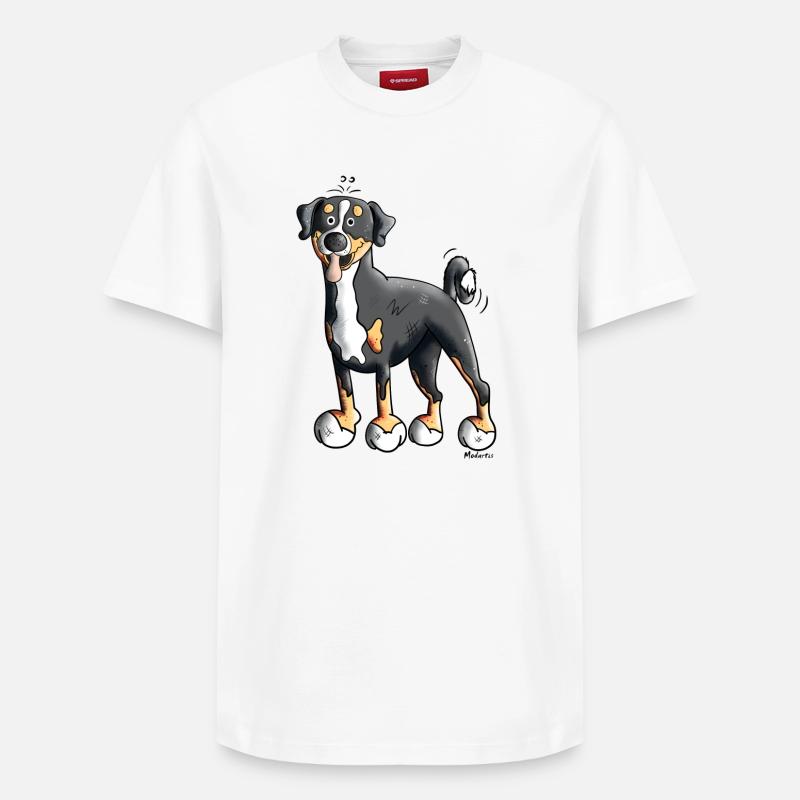 Mignon Bouvier de l’Appenzell - T-shirt unisexe décontracté en coton Supima – de SPREAD - blanc