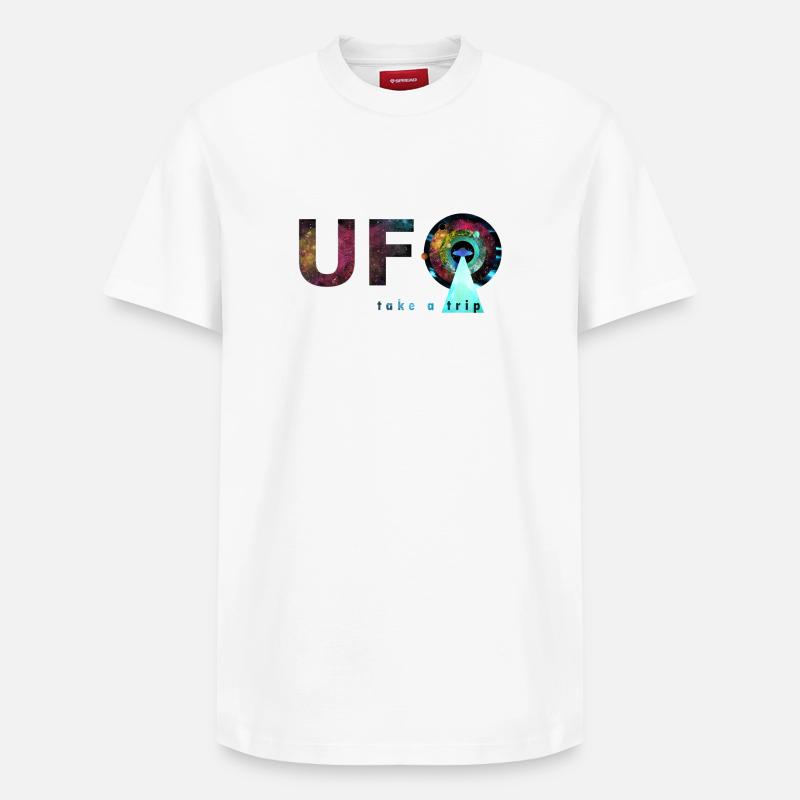 ufo - take a trip - T-shirt unisexe décontracté en coton Supima – de SPREAD - blanc