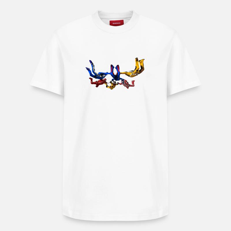 skydivers - T-shirt unisexe décontracté en coton Supima – de SPREAD - blanc