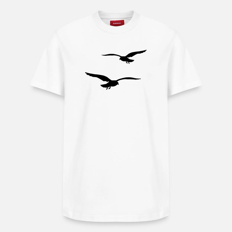 mouette - T-shirt unisexe décontracté en coton Supima – de SPREAD - blanc
