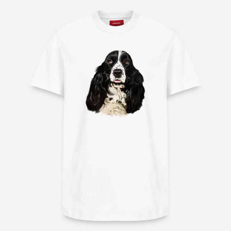 cocker spaniel - T-shirt unisexe décontracté en coton Supima – de SPREAD - blanc