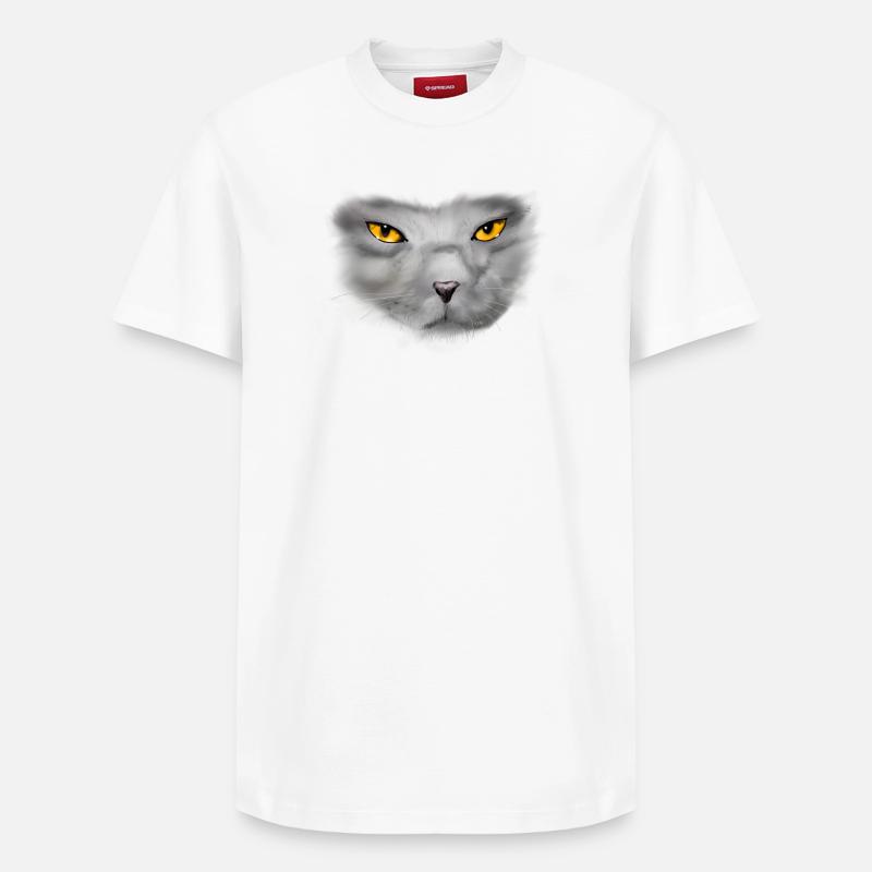 chat - T-shirt unisexe décontracté en coton Supima – de SPREAD - blanc