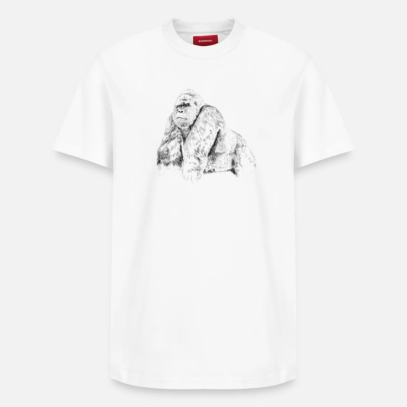 gorilla - T-shirt unisexe décontracté en coton Supima – de SPREAD - blanc