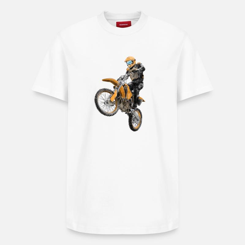 motocross - T-shirt unisexe décontracté en coton Supima – de SPREAD - blanc