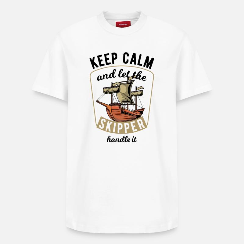 Keep Calm Sailing - Relaxed Unisex Supima Cotton T-Shirt – von SPREAD - Weiß