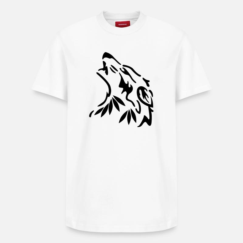 loup - T-shirt unisexe décontracté en coton Supima – de SPREAD - blanc