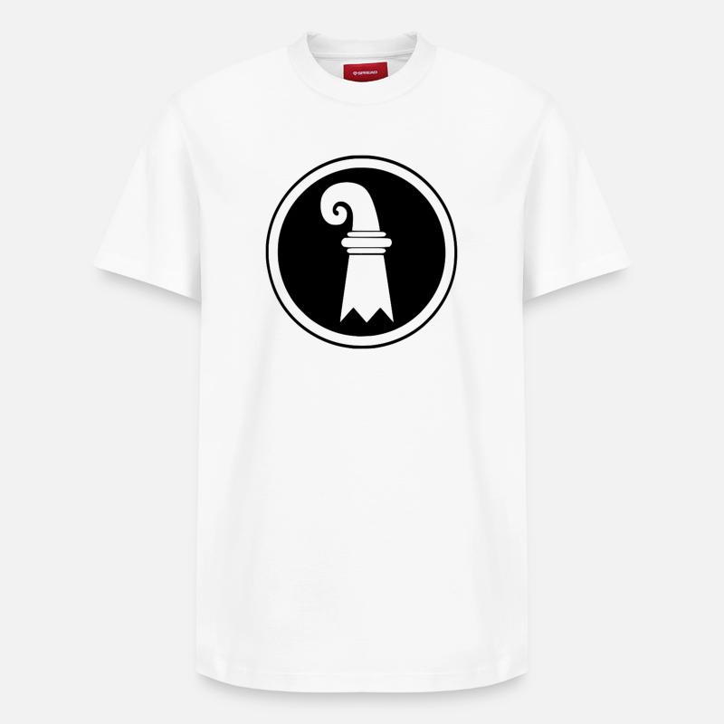 Drapeau de Bâle en cercle - T-shirt unisexe décontracté en coton Supima – de SPREAD - blanc