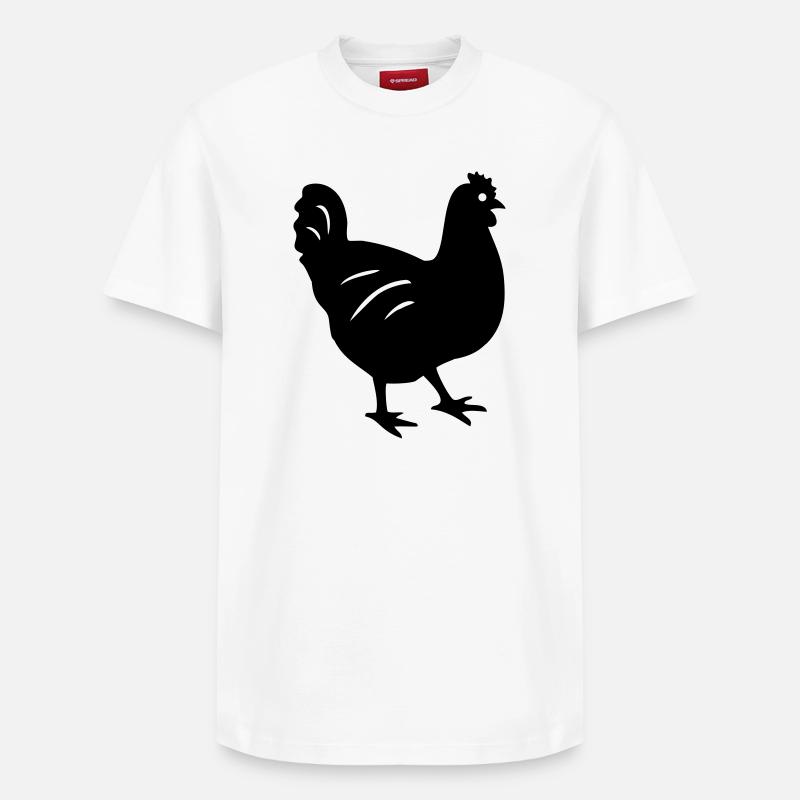 poulet - T-shirt unisexe décontracté en coton Supima – de SPREAD - blanc