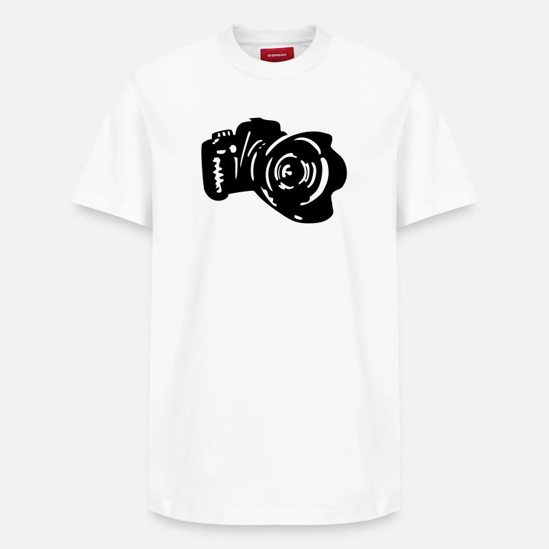 caméra - T-shirt unisexe décontracté en coton Supima – de SPREAD - blanc