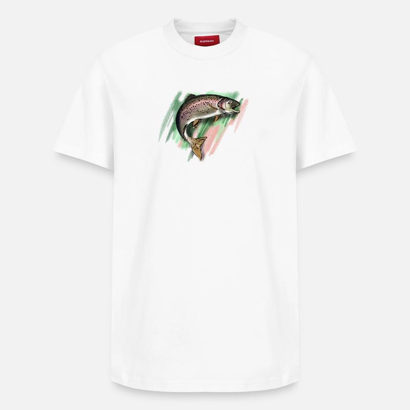 Truite - T-shirt unisexe décontracté en coton Supima – de SPREAD - blanc