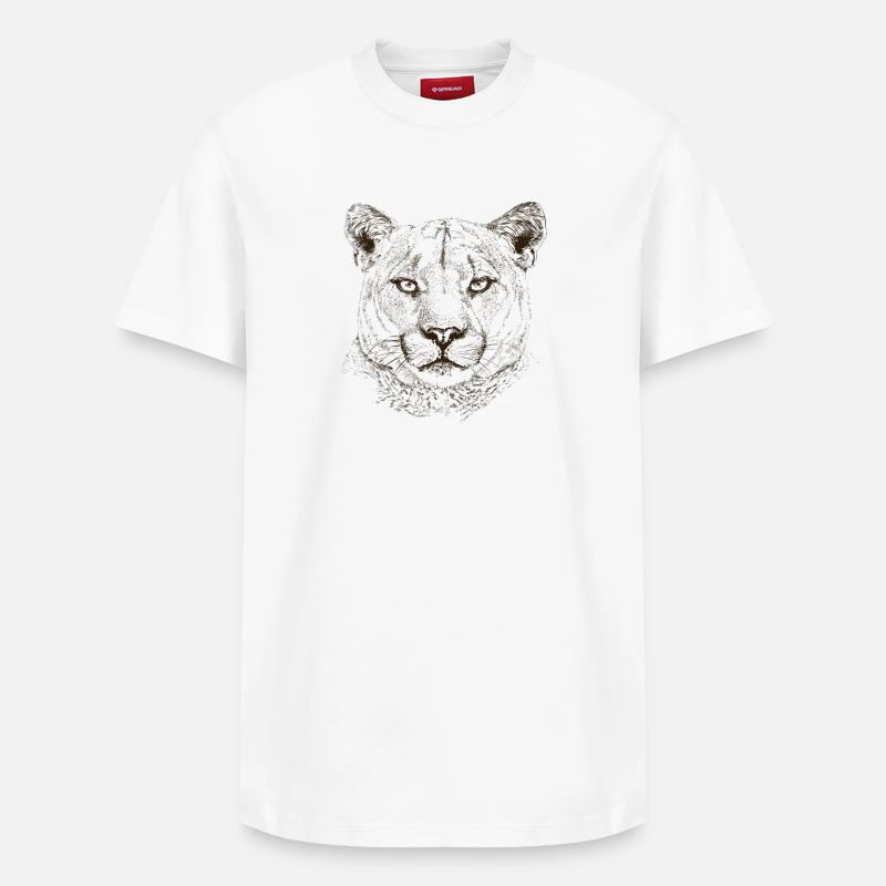 cougar - T-shirt unisexe décontracté en coton Supima – de SPREAD - blanc