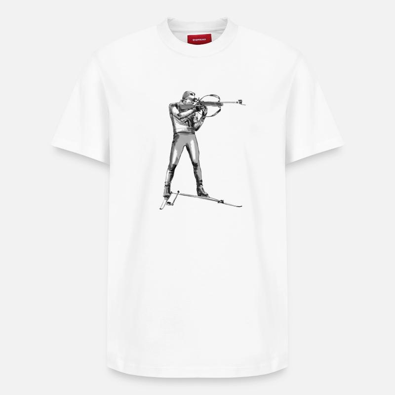 biathlon - T-shirt unisexe décontracté en coton Supima – de SPREAD - blanc