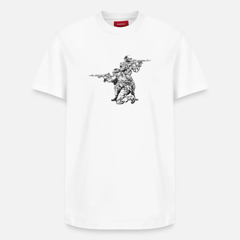 Special Forces - T-shirt unisexe décontracté en coton Supima – de SPREAD - blanc