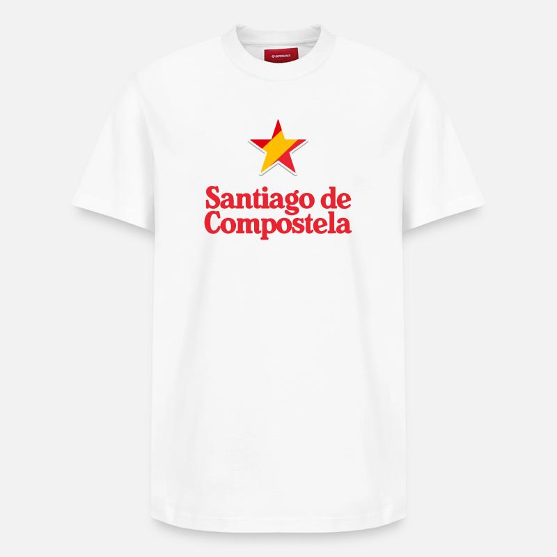 Étoiles d’Espagne - Saint-Jacques-de-Compostelle - T-shirt unisexe décontracté en coton Supima – de SPREAD - blanc