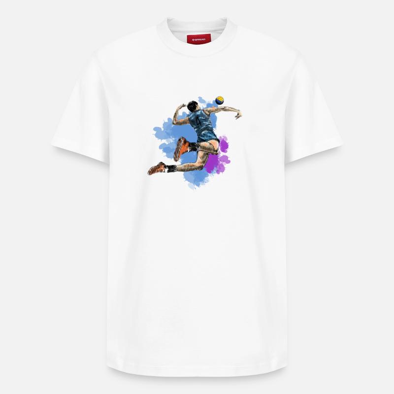 volleyball - T-shirt unisexe décontracté en coton Supima – de SPREAD - blanc