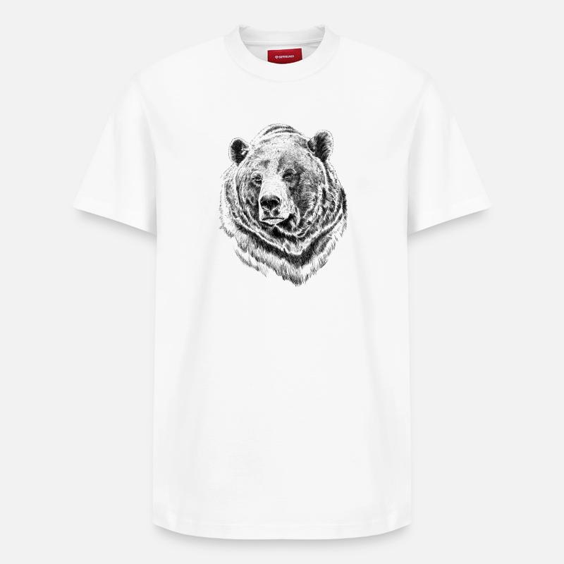 Bär - Relaxed Unisex Supima Cotton T-Shirt – von SPREAD - Weiß