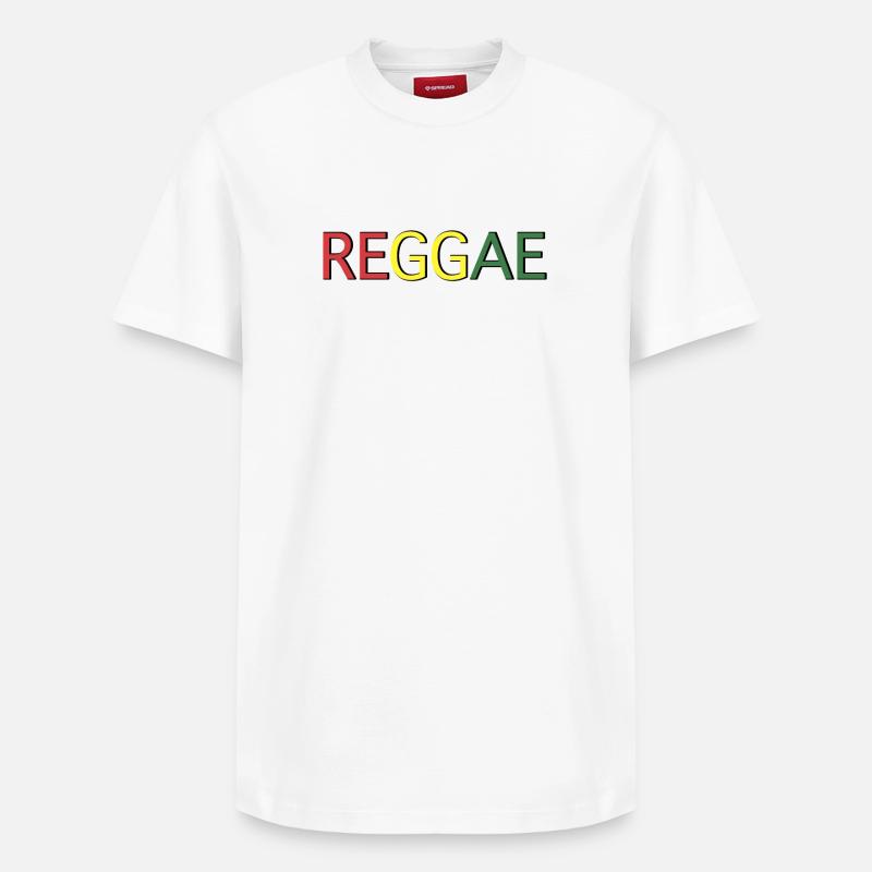 Reggae Farbcode Schriftzug - Relaxed Unisex Supima Cotton T-Shirt – von SPREAD - Weiß