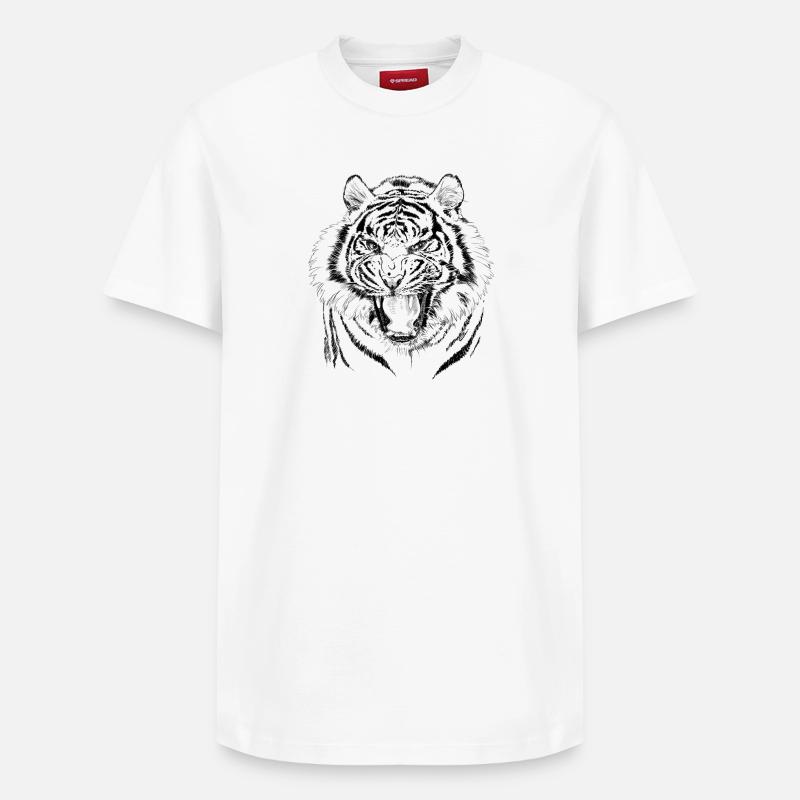 tiger - T-shirt unisexe décontracté en coton Supima – de SPREAD - blanc