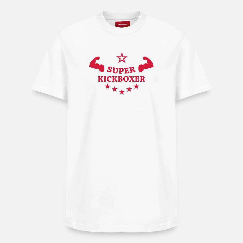 Kickboxing / Kick-Boxeur / Kick Boxing / - T-shirt unisexe décontracté en coton Supima – de SPREAD - blanc