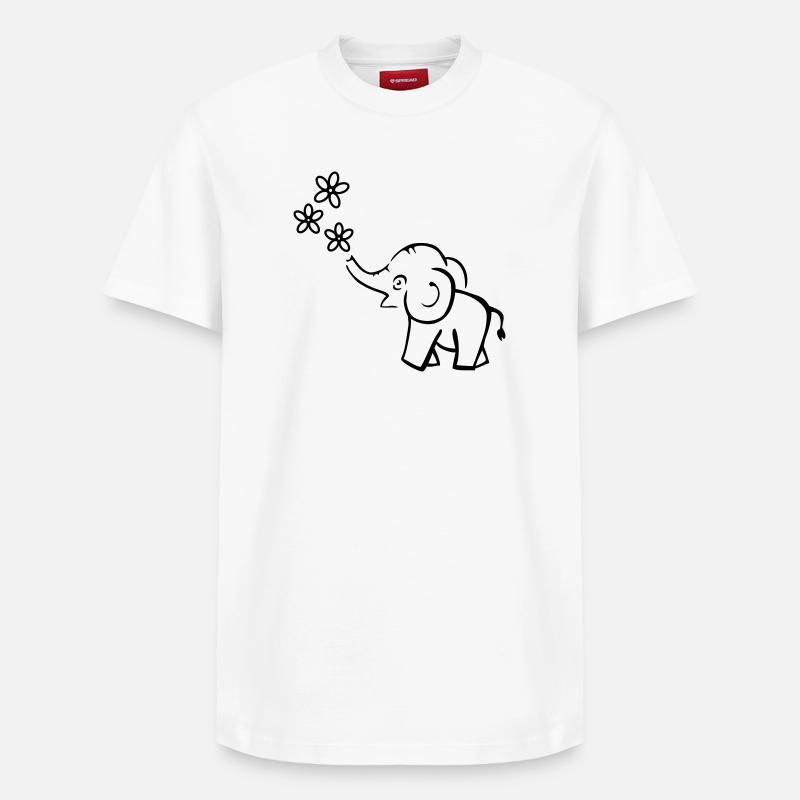 elephant - T-shirt unisexe décontracté en coton Supima – de SPREAD - blanc