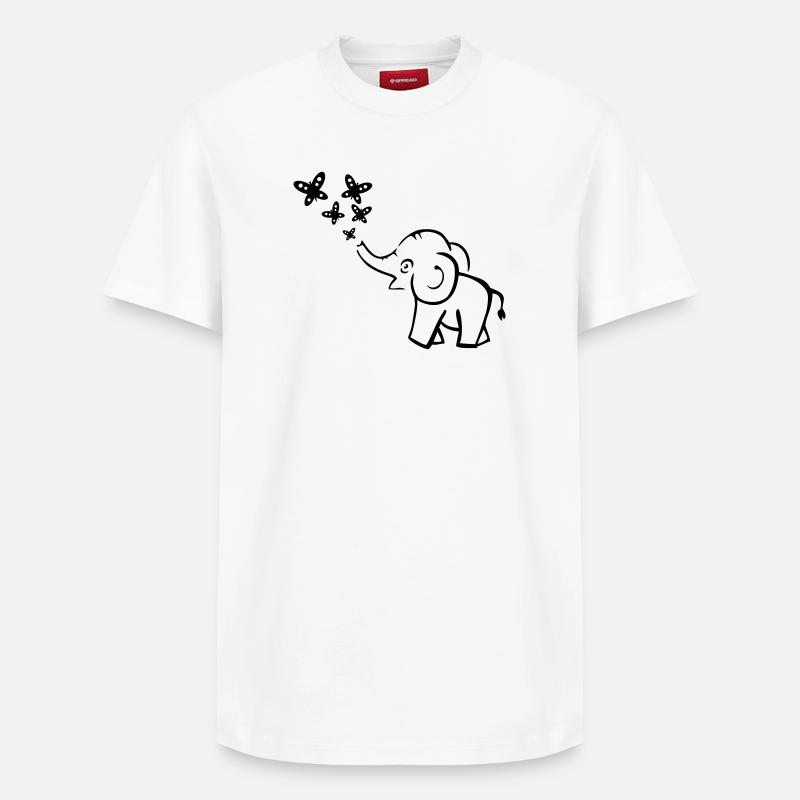elephant - T-shirt unisexe décontracté en coton Supima – de SPREAD - blanc