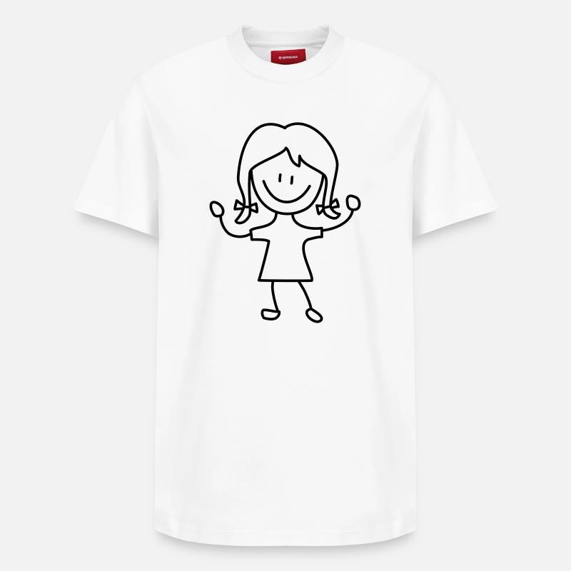 Kind Maedchen Kindergarten - Relaxed Unisex Supima Cotton T-Shirt – von SPREAD - Weiß